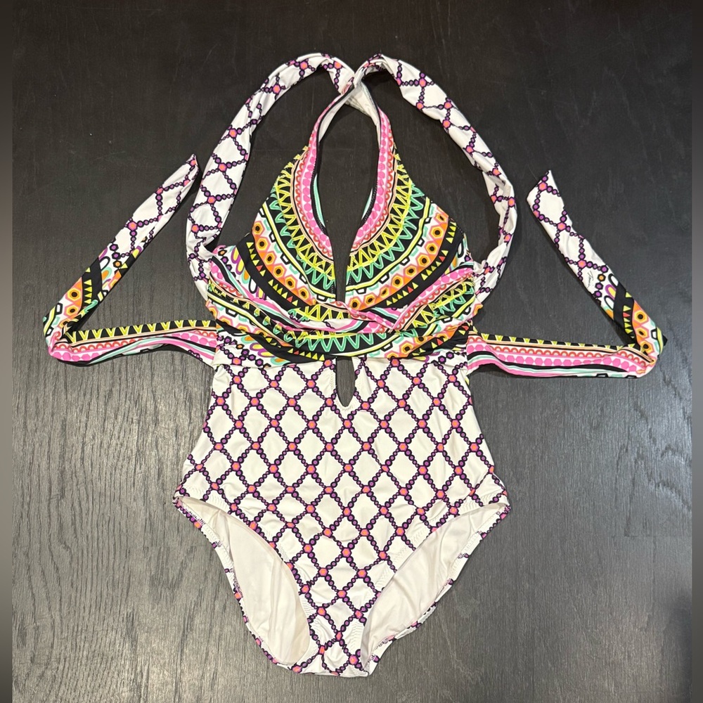 Trina Turk Kon Tiki One Piece Bathing Suit Swimsuit Size 8